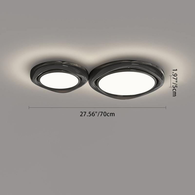Modern Minimalist Round Dome Iron Aluminum Acrylic LED Flush Mount Ceiling Light For Living Room