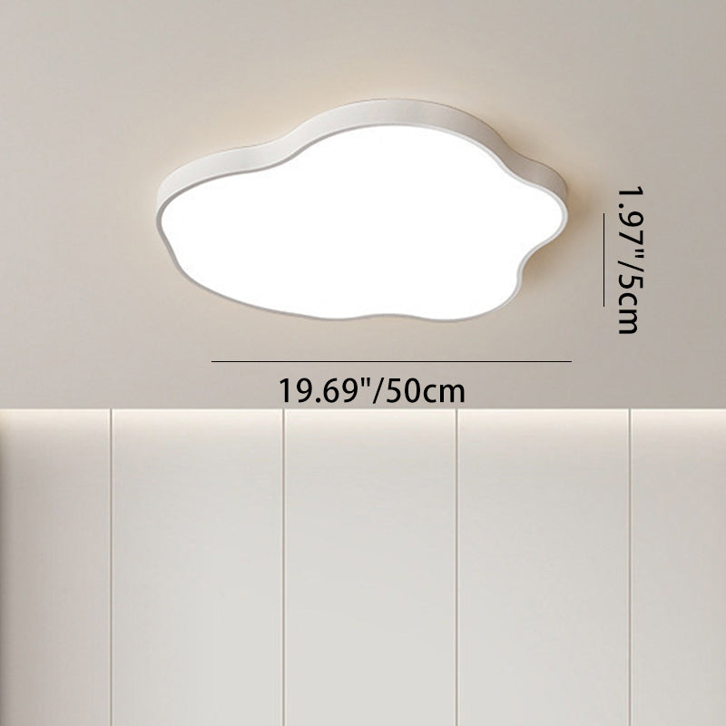 Modern Minimalist Cloud Shaped Iron Acrylic LED Flush Mount Ceiling Light For Bedroom