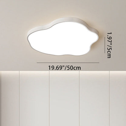 Modern Minimalist Cloud Shaped Iron Acrylic LED Flush Mount Ceiling Light For Bedroom