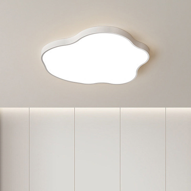 Modern Minimalist Cloud Shaped Iron Acrylic LED Flush Mount Ceiling Light For Bedroom
