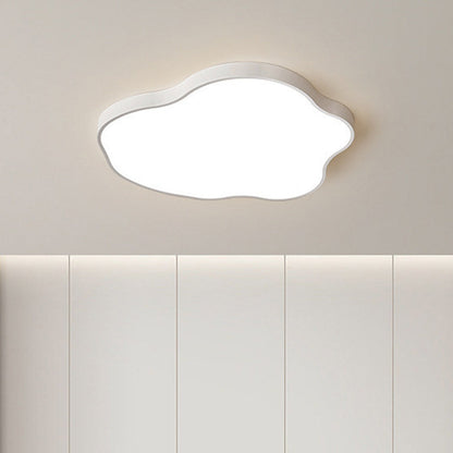 Modern Minimalist Cloud Shaped Iron Acrylic LED Flush Mount Ceiling Light For Bedroom