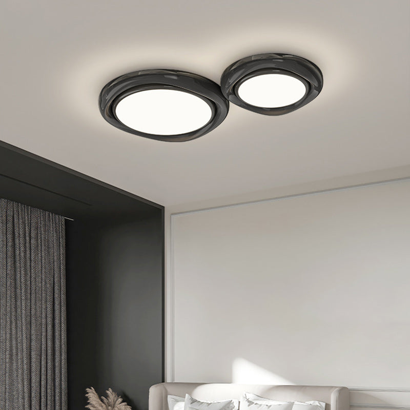 Modern Minimalist Round Dome Iron Aluminum Acrylic LED Flush Mount Ceiling Light For Living Room