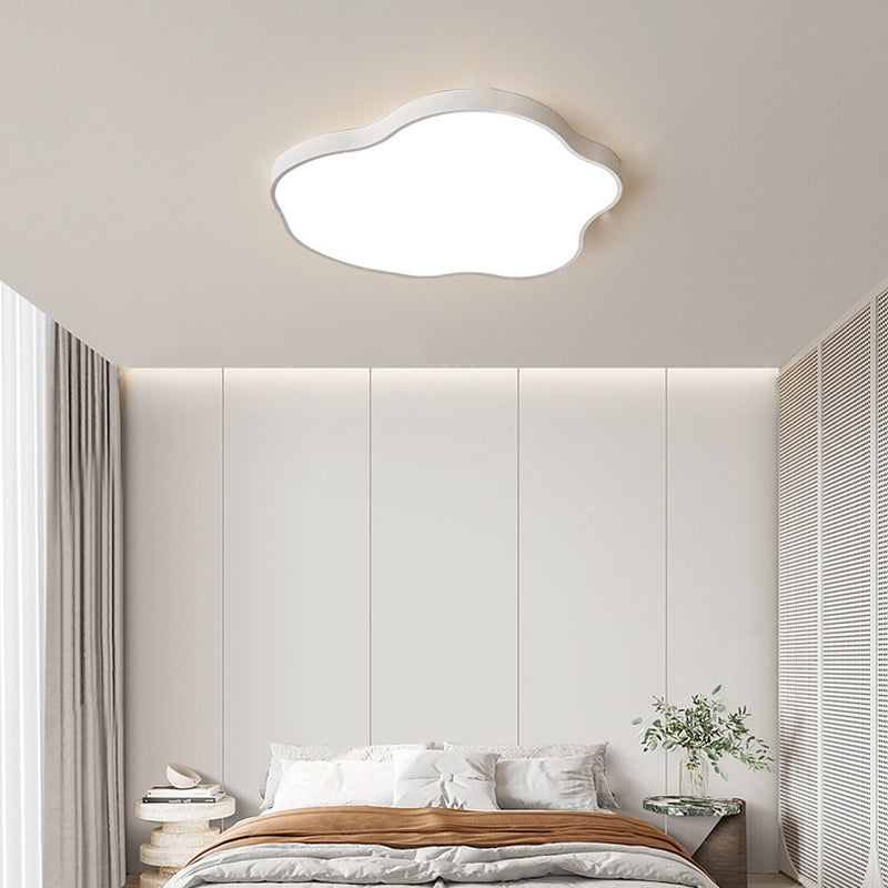 Modern Minimalist Cloud Shaped Iron Acrylic LED Flush Mount Ceiling Light For Bedroom