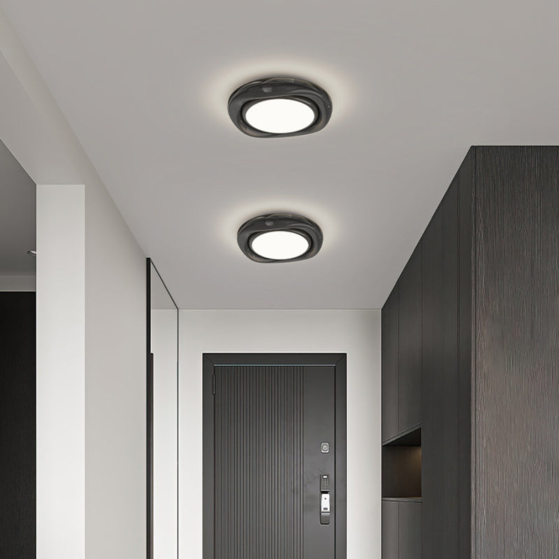 Modern Minimalist Round Dome Iron Aluminum Acrylic LED Flush Mount Ceiling Light For Living Room