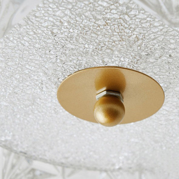 Modern Luxury Round Dome Iron Glass LED Flush Mount Ceiling Light For Bedroom