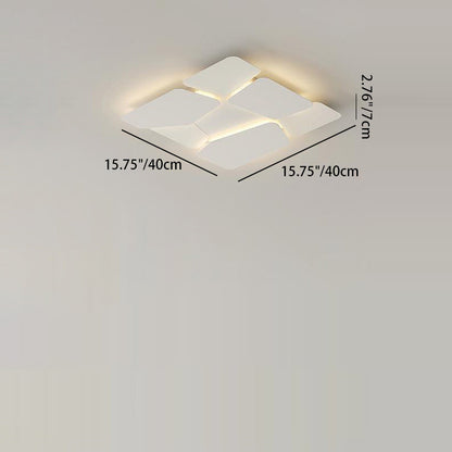 Contemporary Scandinavian Square Rectangle Spliced Iron Acrylic LED Flush Mount Ceiling Light For Bedroom