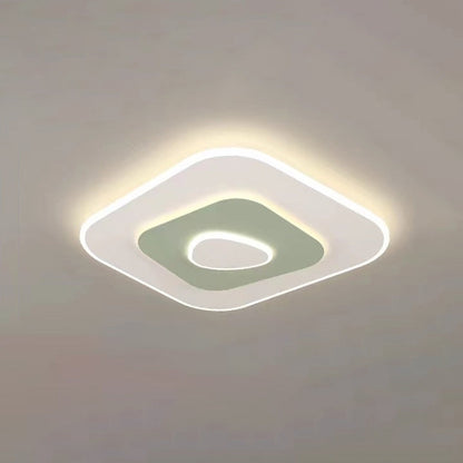 Modern Minimalist Square Round Flower Rectangle Hardware Acrylic LED Flush Mount Ceiling Light For Bedroom