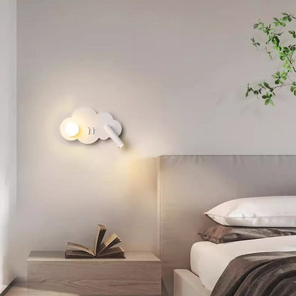 Modern Art Deco Cloud Shape Orb Iron Acrylic LED Spotlight Wall Sconce Lamp For Bedroom