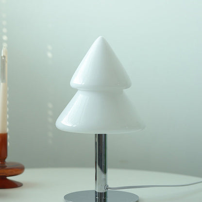 Contemporary Creative Christmas Tree Iron Glass 1-Light Table Lamp For Bedroom