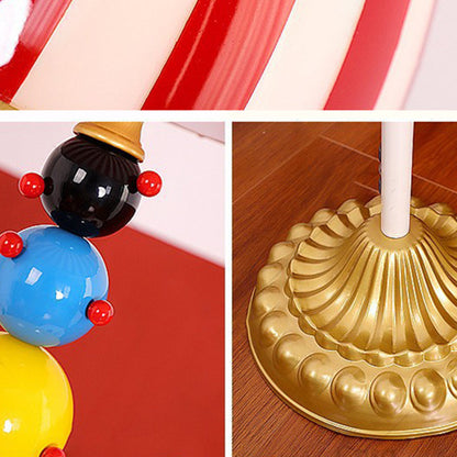 Contemporary Creative Circus Colorful Round Cone Iron Glass 1-Light Standing Floor Lamp For Living Room