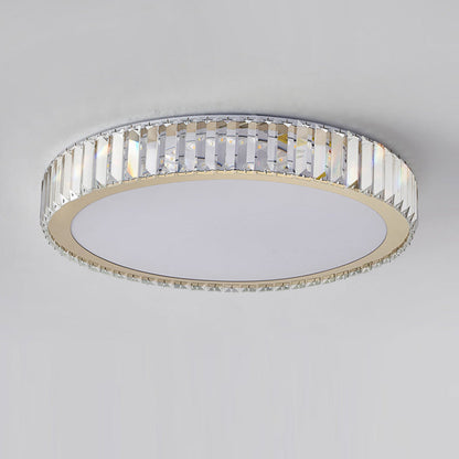Modern Luxury Star Moon Round Square Flower Shape Stainless Steel Crystal Acrylic LED Flush Mount Ceiling Light For Bedroom