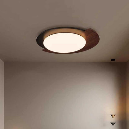 Modern Minimalist Wabi Sabi Round Dome Iron Acrylic LED Flush Mount Ceiling Light For Bedroom