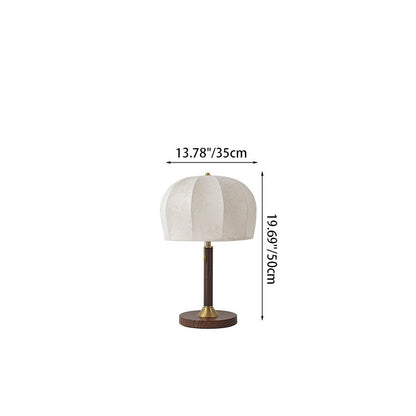 Traditional Vintage Round Iron Fabric 1-Light Table Lamp For Bedroom