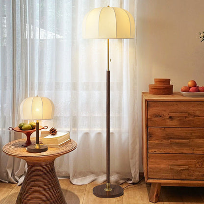 Traditional Vintage Round Semicircle Fabric Iron 1-Light Standing Floor Lamp For Living Room