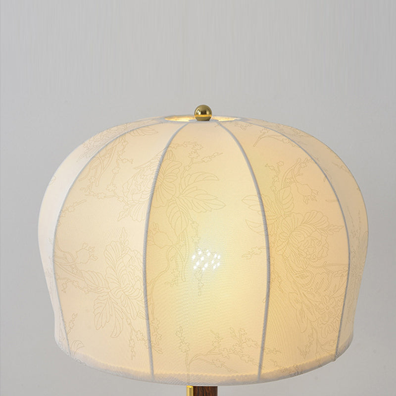 Traditional Vintage Round Semicircle Fabric Iron 1-Light Standing Floor Lamp For Living Room