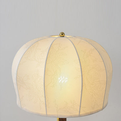 Traditional Vintage Round Semicircle Fabric Iron 1-Light Standing Floor Lamp For Living Room