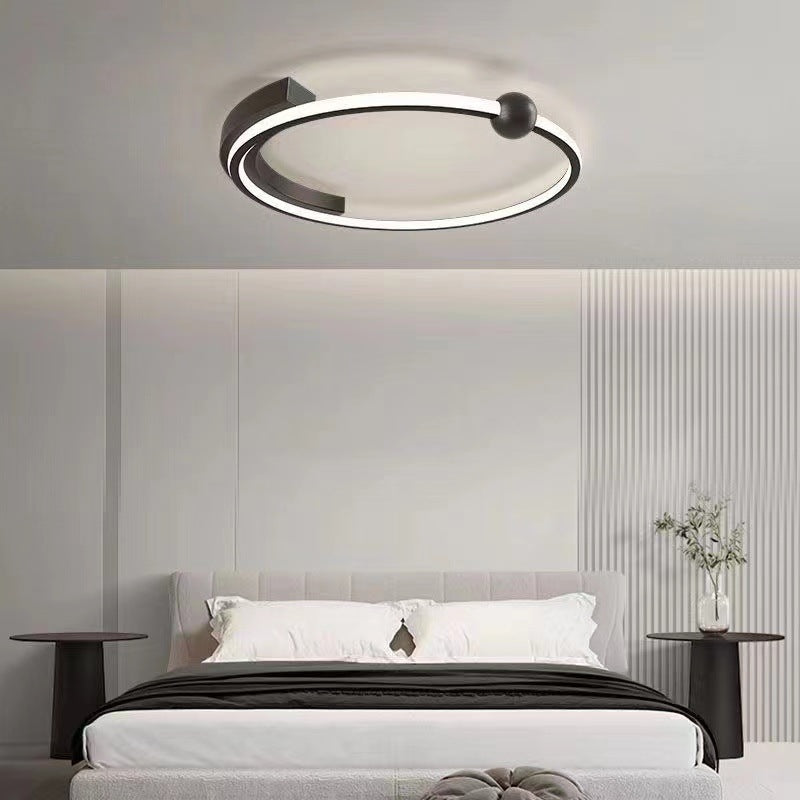 Modern Minimalist Round Iron Silicone LED Flush Mount Ceiling Light For Bedroom