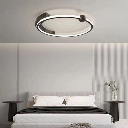 Modern Minimalist Round Iron Silicone LED Flush Mount Ceiling Light For Bedroom