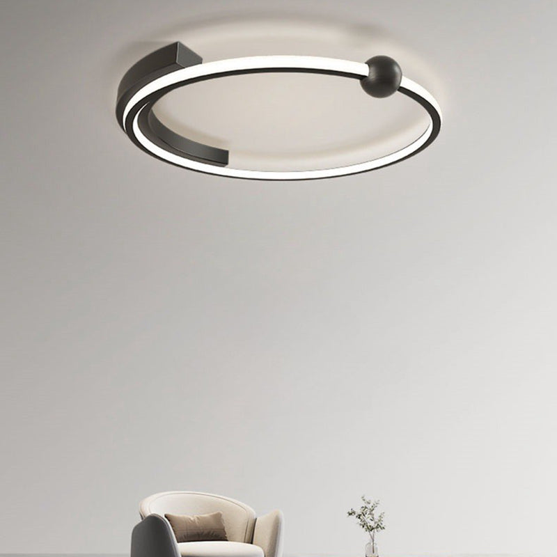 Modern Minimalist Round Iron Silicone LED Flush Mount Ceiling Light For Bedroom