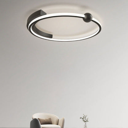 Modern Minimalist Round Iron Silicone LED Flush Mount Ceiling Light For Bedroom