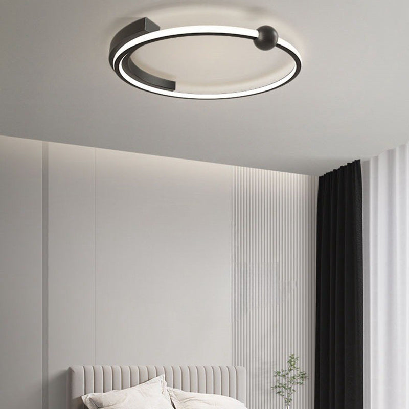 Modern Minimalist Round Iron Silicone LED Flush Mount Ceiling Light For Bedroom