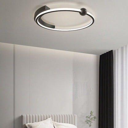 Modern Minimalist Round Iron Silicone LED Flush Mount Ceiling Light For Bedroom