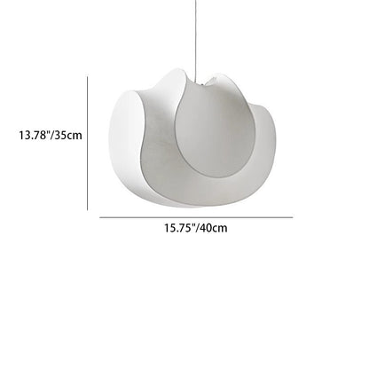 Traditional Japanese Cream Oval Imitation Silk Iron 1/3 Light Pendant Light For Bedroom