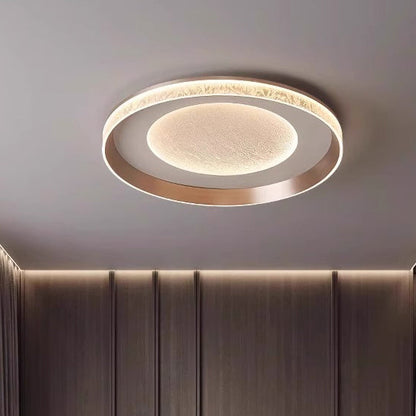 Modern Minimalist Round Dome Iron Aluminum Acrylic LED Flush Mount Ceiling Light For Bedroom