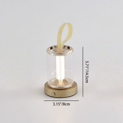 Modern Minimalist USB Portable Round Cylinder Iron Acrylic LED Table Lamp For Living Room