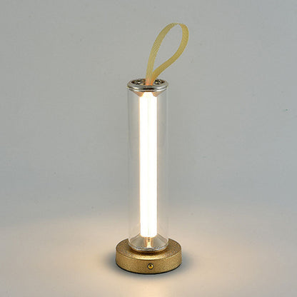 Modern Minimalist USB Portable Round Cylinder Iron Acrylic LED Table Lamp For Living Room