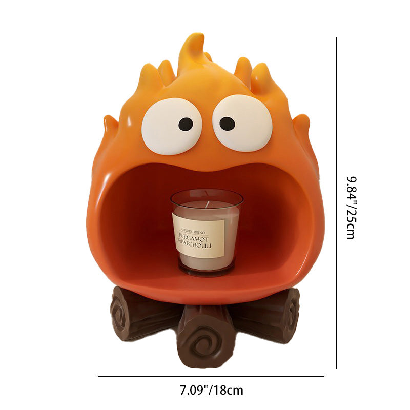 Contemporary Creative Flame Shape Resin 1-Light Melting Wax Table Lamp For Bedroom
