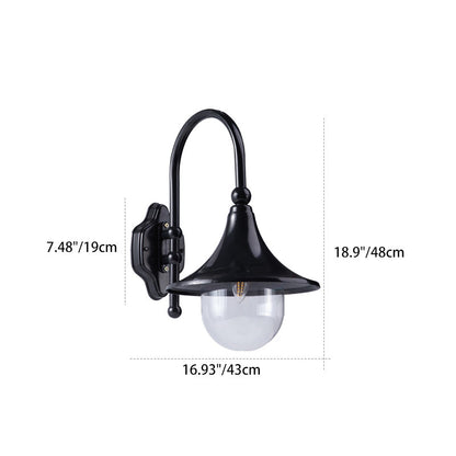 Contemporary Industrial Waterproof Horn Shape Round Cone Aluminum Acrylic 1-Light Wall Sconce Lamp For Outdoor