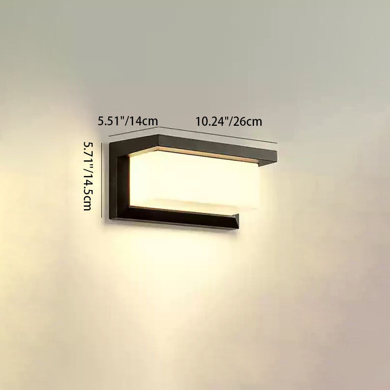 Modern Minimalist Waterproof Rectangle Oval PC Aluminum LED Wall Sconce Lamp For Outdoor