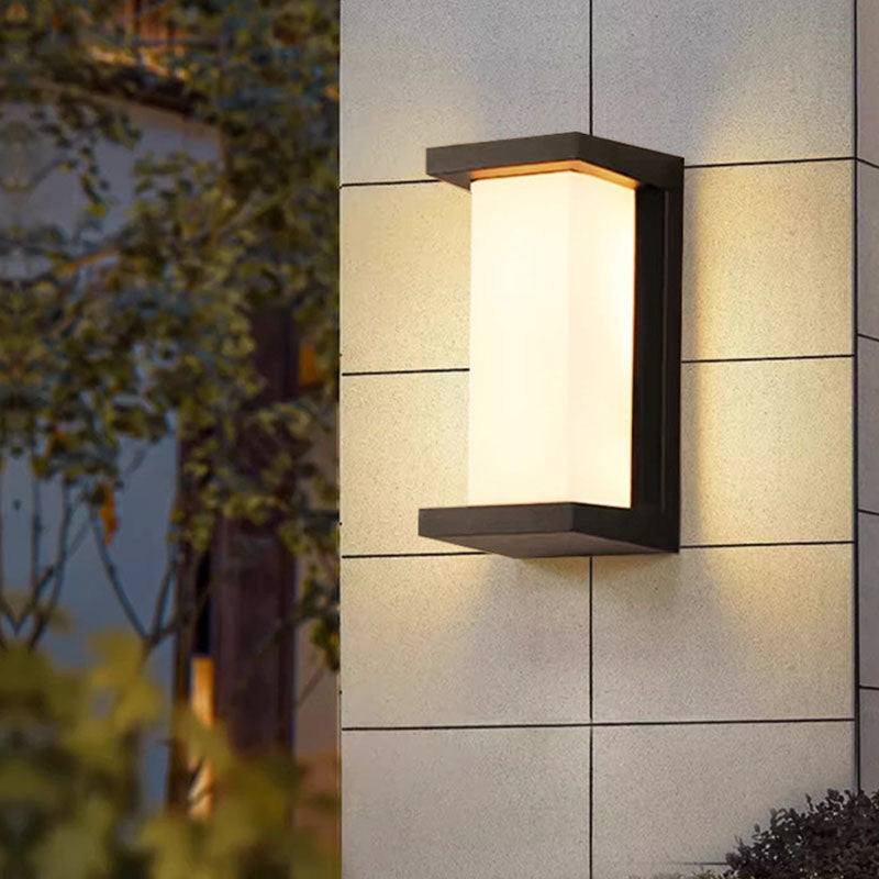 Modern Minimalist Waterproof Rectangle Oval PC Aluminum LED Wall Sconce Lamp For Outdoor