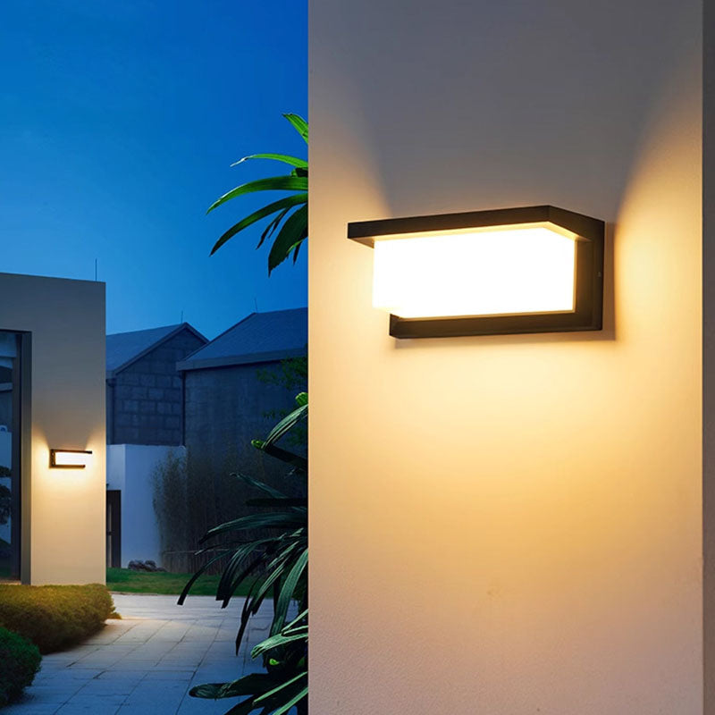 Modern Minimalist Waterproof Rectangle Oval PC Aluminum LED Wall Sconce Lamp For Outdoor