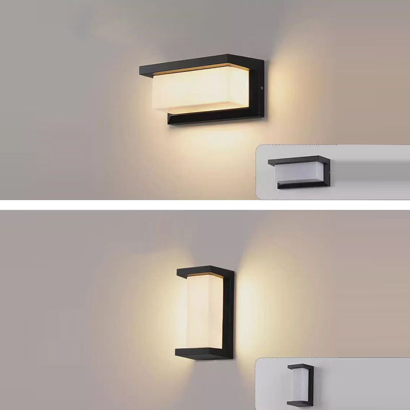 Modern Minimalist Waterproof Rectangle Oval PC Aluminum LED Wall Sconce Lamp For Outdoor
