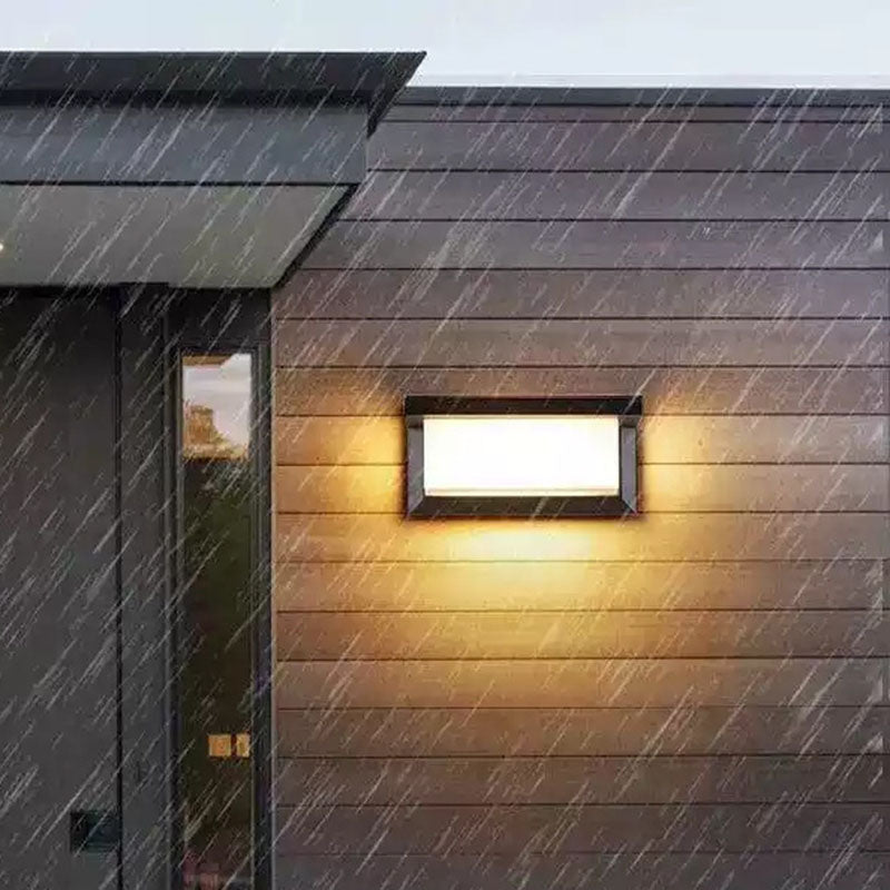 Modern Minimalist Waterproof Rectangle Oval PC Aluminum LED Wall Sconce Lamp For Outdoor