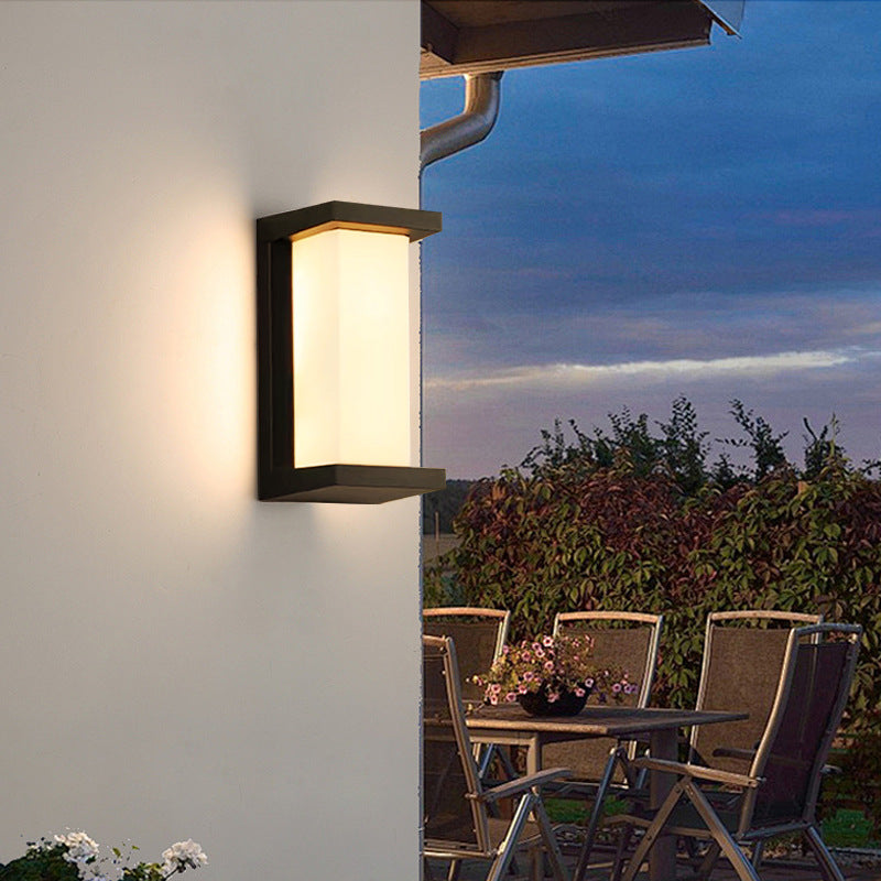 Modern Minimalist Waterproof Rectangle Oval PC Aluminum LED Wall Sconce Lamp For Outdoor