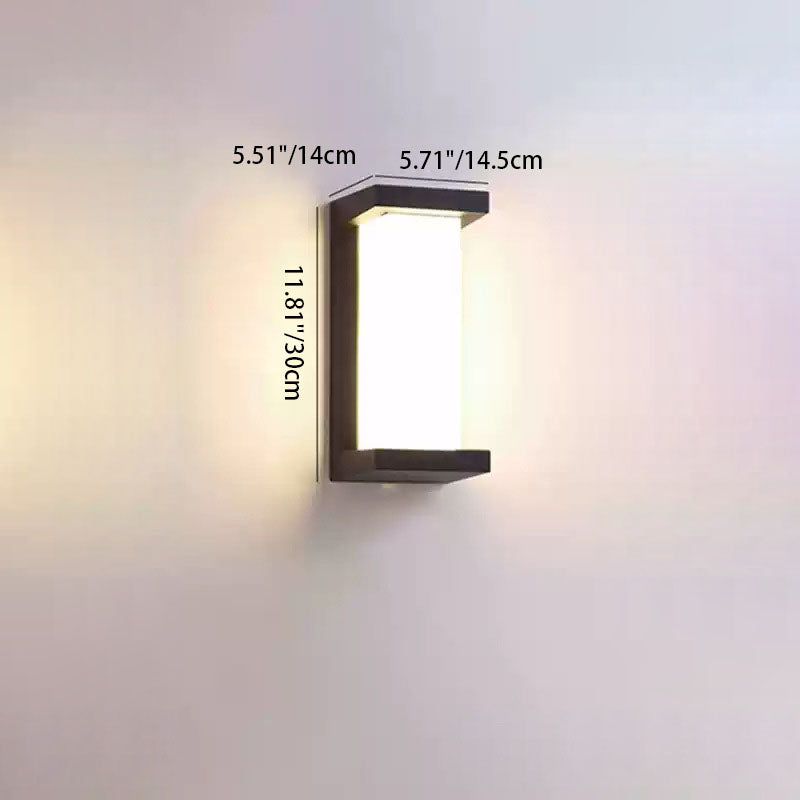 Modern Minimalist Waterproof Rectangle Oval PC Aluminum LED Wall Sconce Lamp For Outdoor