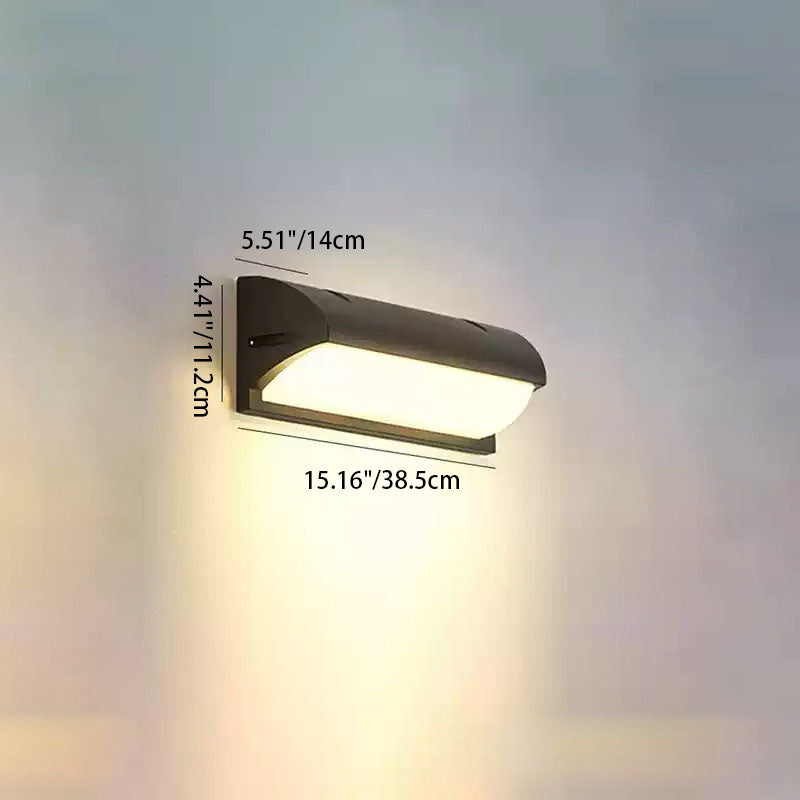 Modern Minimalist Waterproof Rectangle Oval PC Aluminum LED Wall Sconce Lamp For Outdoor