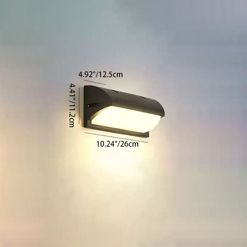 Modern Minimalist Waterproof Rectangle Oval PC Aluminum LED Wall Sconce Lamp For Outdoor
