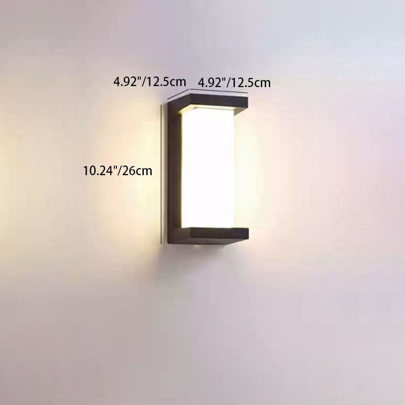 Modern Minimalist Waterproof Rectangle Oval PC Aluminum LED Wall Sconce Lamp For Outdoor