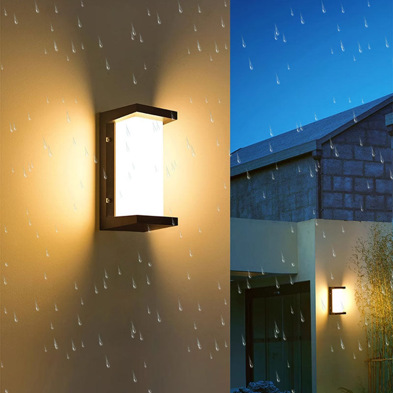 Modern Minimalist Waterproof Rectangle Oval PC Aluminum LED Wall Sconce Lamp For Outdoor
