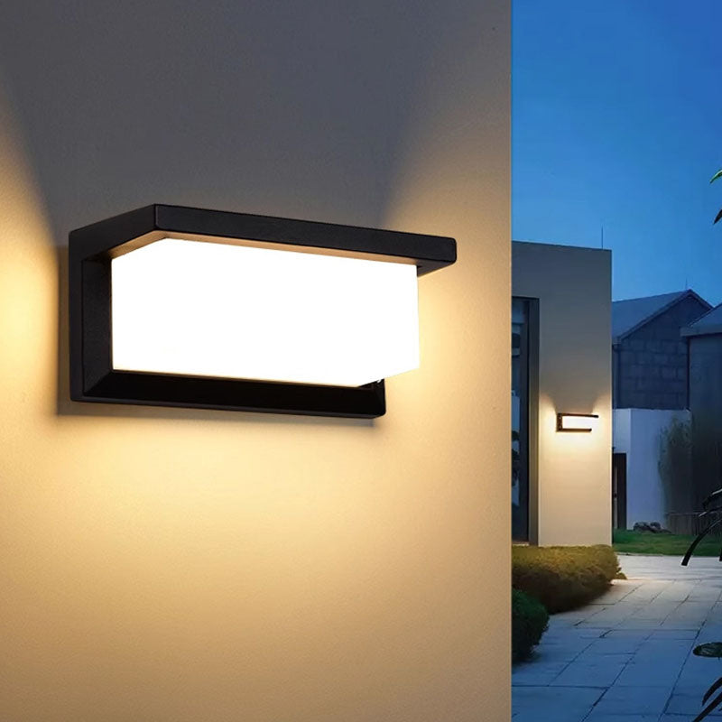 Modern Minimalist Waterproof Rectangle Oval PC Aluminum LED Wall Sconce Lamp For Outdoor