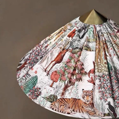 Modern Minimalist Umbrella Cone Iron Bamboo Fabric 3-Light Standing Floor Lamp For Living Room