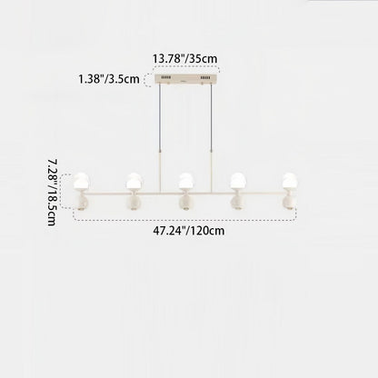Modern Minimalist Round Linear Iron Aluminum Acrylic Glass LED Island Light Chandelier For Dining Room
