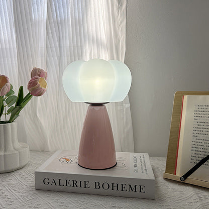 Contemporary Creative USB Flower Pumpkin Round Cone Ceramic Plastic LED Table Lamp For Bedroom