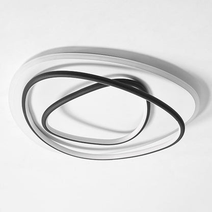 Modern Minimalist Irregular Round Aluminum Silicone LED Flush Mount Ceiling Light For Bedroom