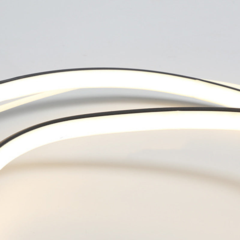 Modern Minimalist Irregular Round Aluminum Silicone LED Flush Mount Ceiling Light For Bedroom
