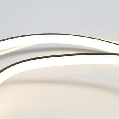 Modern Minimalist Irregular Round Aluminum Silicone LED Flush Mount Ceiling Light For Bedroom